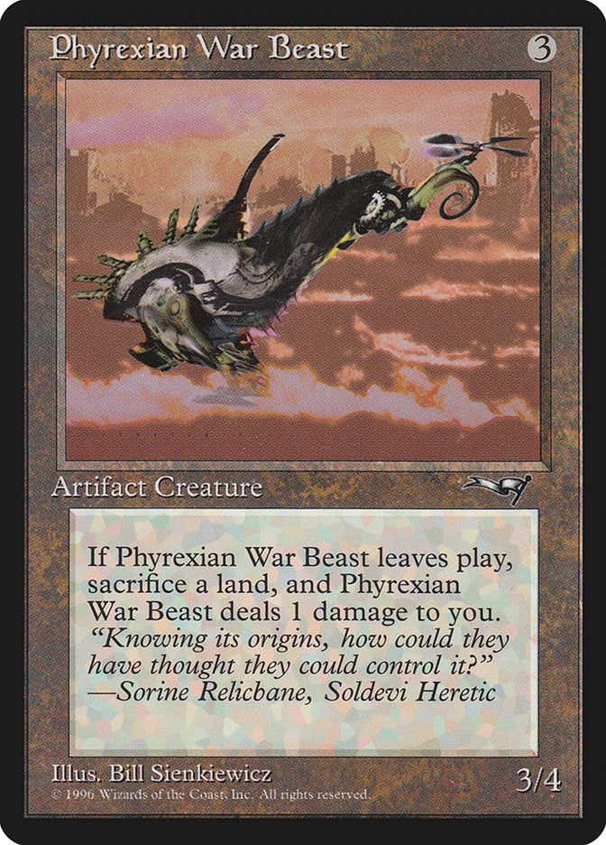 Phyrexian War Beast (Signature on Left) [Alliances] | Galaxy Games LLC