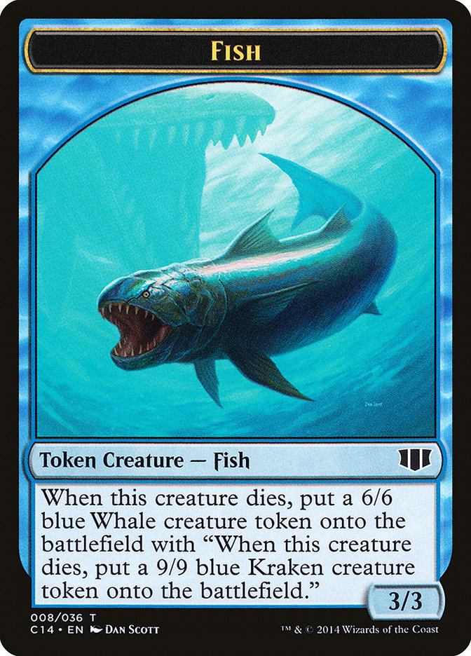 Fish // Zombie (011/036) Double-sided Token [Commander 2014 Tokens] | Galaxy Games LLC