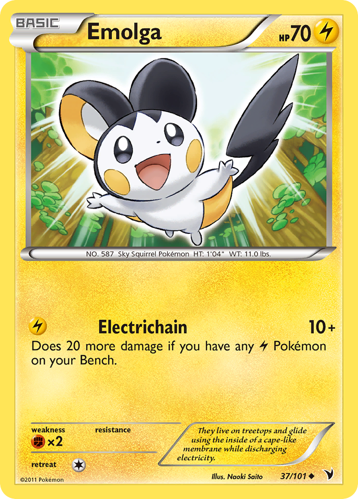 Emolga (37/101) [Black & White: Noble Victories] | Galaxy Games LLC