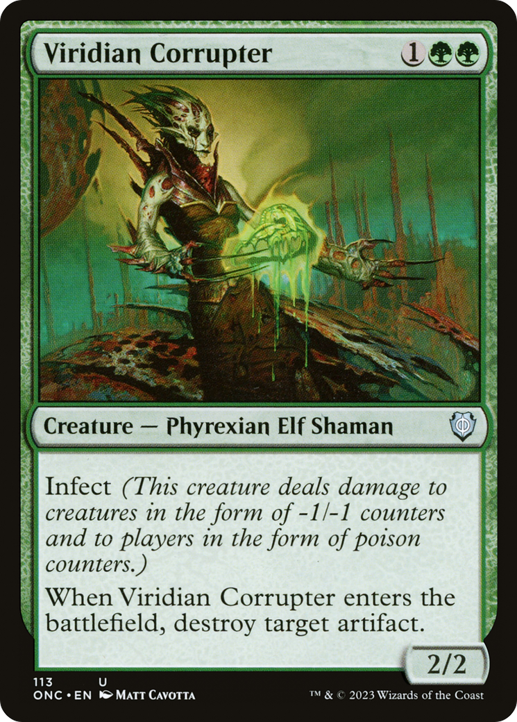 Viridian Corrupter [Phyrexia: All Will Be One Commander] | Galaxy Games LLC