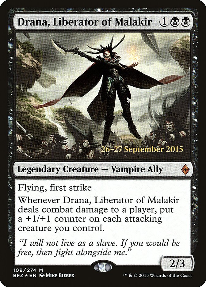 Drana, Liberator of Malakir [Battle for Zendikar Prerelease Promos] | Galaxy Games LLC