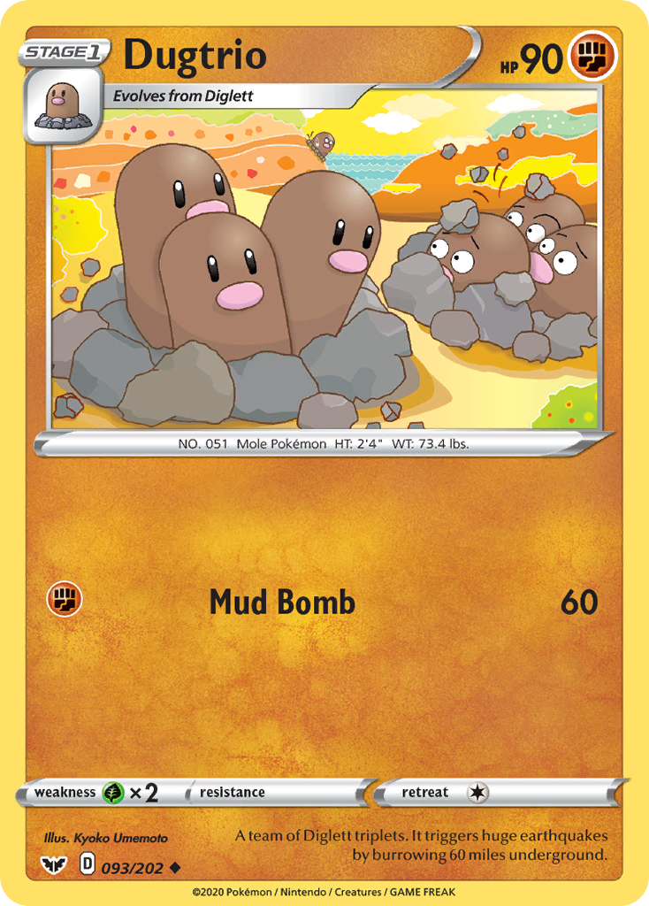 Dugtrio (093/202) [Sword & Shield: Base Set] | Galaxy Games LLC