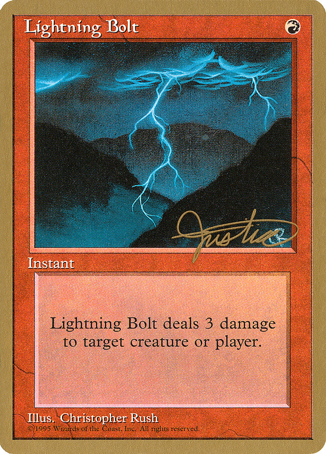 Lightning Bolt (Mark Justice) [Pro Tour Collector Set] | Galaxy Games LLC