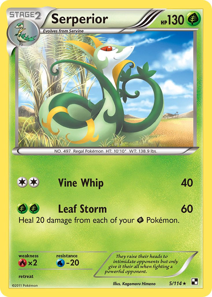 Serperior (5/114) (Cracked Ice Holo) (Theme Deck Exclusive) [Black & White: Base Set] | Galaxy Games LLC