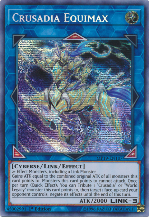 Crusadia Equimax [MP19-EN107] Prismatic Secret Rare | Galaxy Games LLC