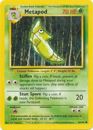 Metapod (54/102) [Base Set Unlimited] | Galaxy Games LLC