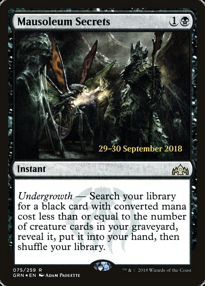 Mausoleum Secrets [Guilds of Ravnica Prerelease Promos] | Galaxy Games LLC