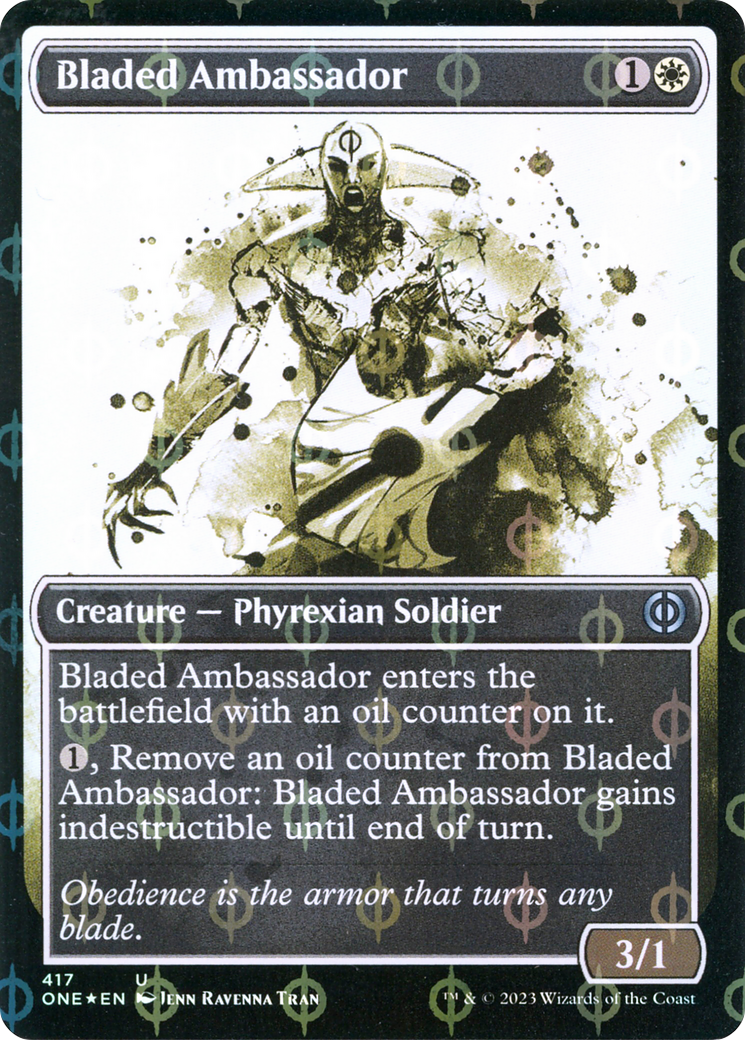 Bladed Ambassador (Showcase Ichor Step-and-Compleat Foil) [Phyrexia: All Will Be One] | Galaxy Games LLC