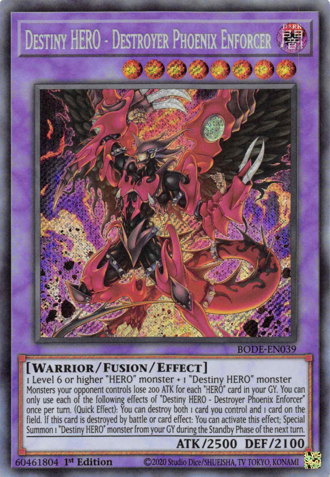 Destiny HERO - Destroyer Phoenix Enforcer [BODE-EN039] Secret Rare | Galaxy Games LLC