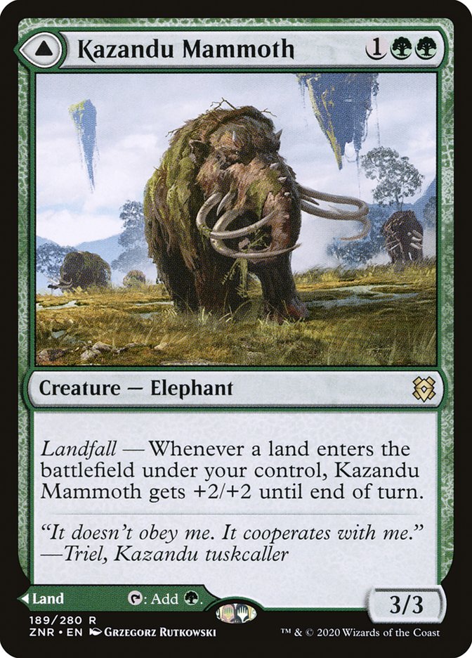 Kazandu Mammoth // Kazandu Valley [Zendikar Rising] | Galaxy Games LLC