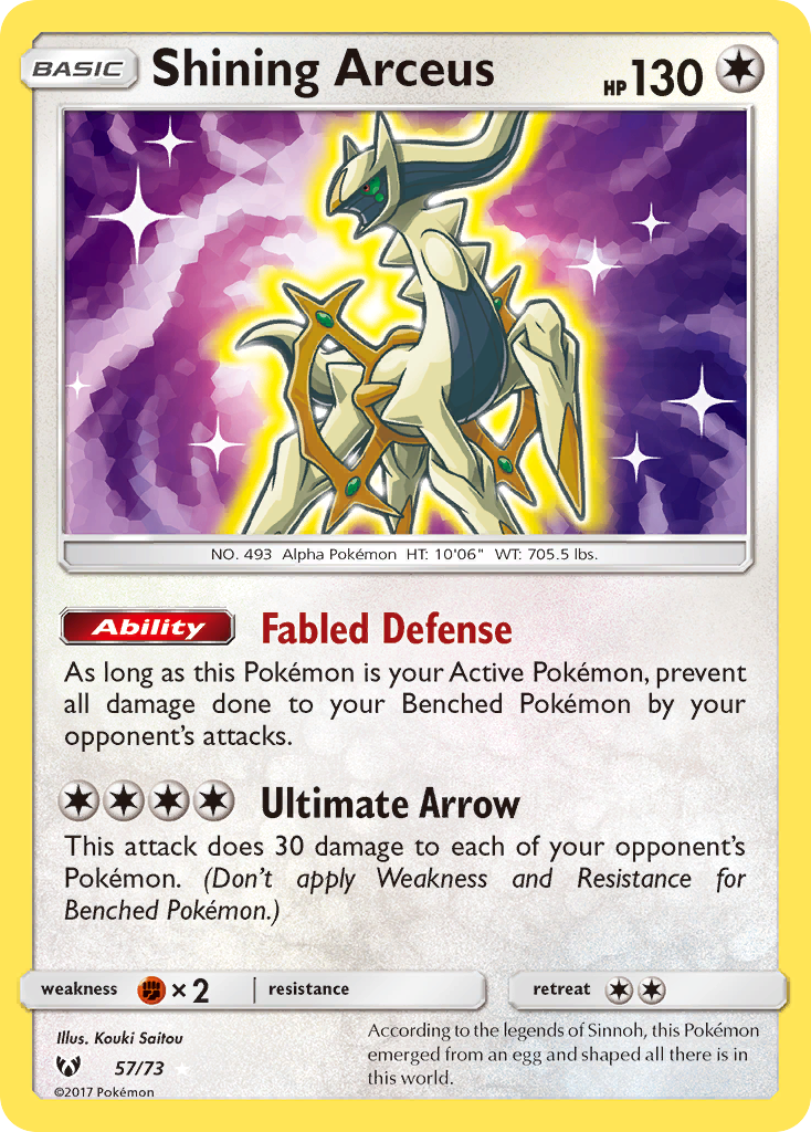 Shining Arceus (57/73) [Sun & Moon: Shining Legends] | Galaxy Games LLC