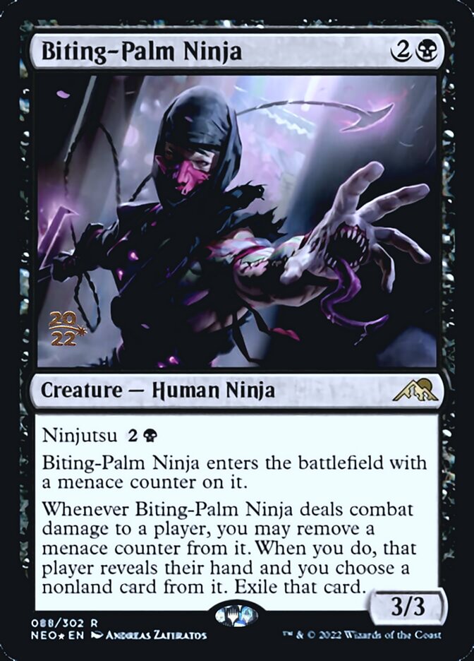 Biting-Palm Ninja [Kamigawa: Neon Dynasty Prerelease Promos] | Galaxy Games LLC