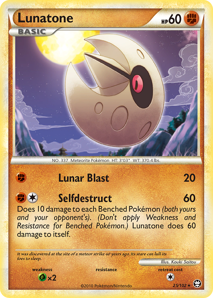 Lunatone (25/102) [HeartGold & SoulSilver: Triumphant] | Galaxy Games LLC