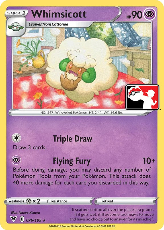 Whimsicott (076/185) [Prize Pack Series One] | Galaxy Games LLC