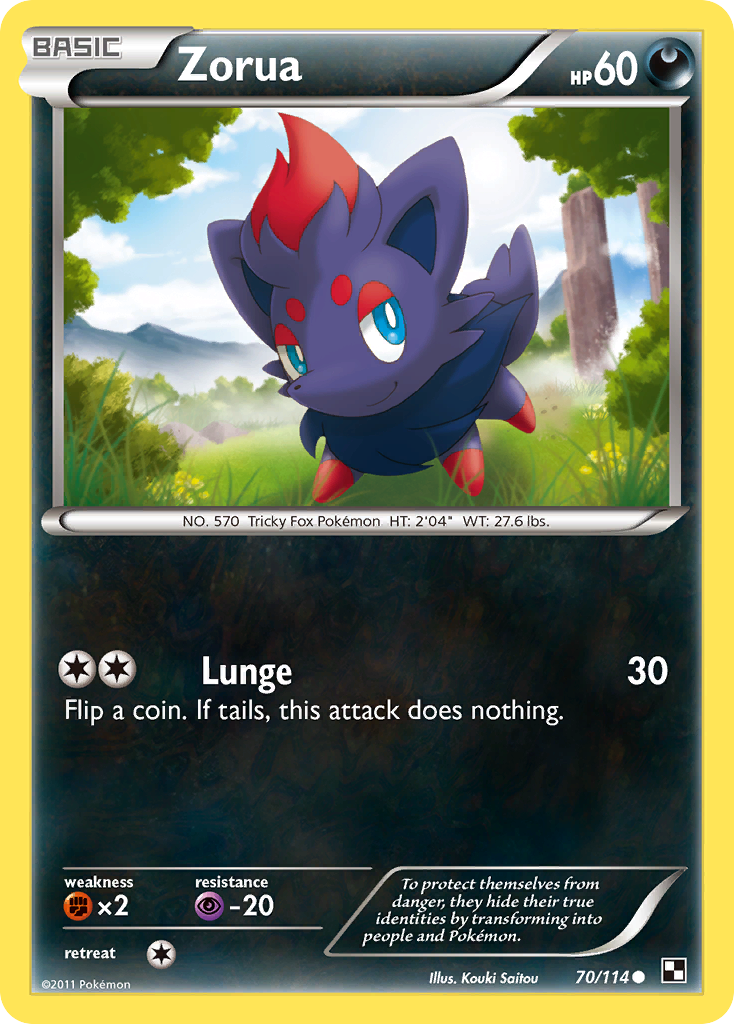 Zorua (70/114) [Black & White: Base Set] | Galaxy Games LLC