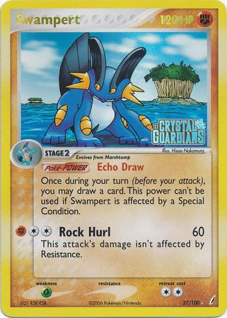 Swampert (27/100) (Stamped) [EX: Crystal Guardians] | Galaxy Games LLC