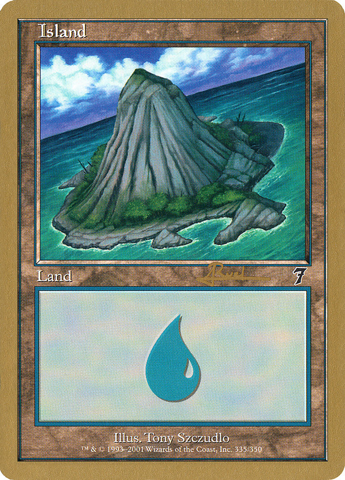 Island (ar335) (Antoine Ruel) [World Championship Decks 2001] | Galaxy Games LLC