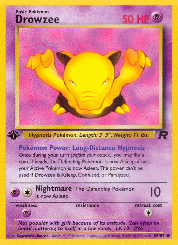 Drowzee (54/82) [Team Rocket 1st Edition] | Galaxy Games LLC