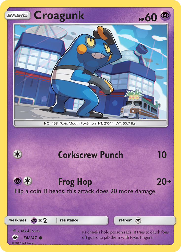 Croagunk (54/147) [Sun & Moon: Burning Shadows] | Galaxy Games LLC