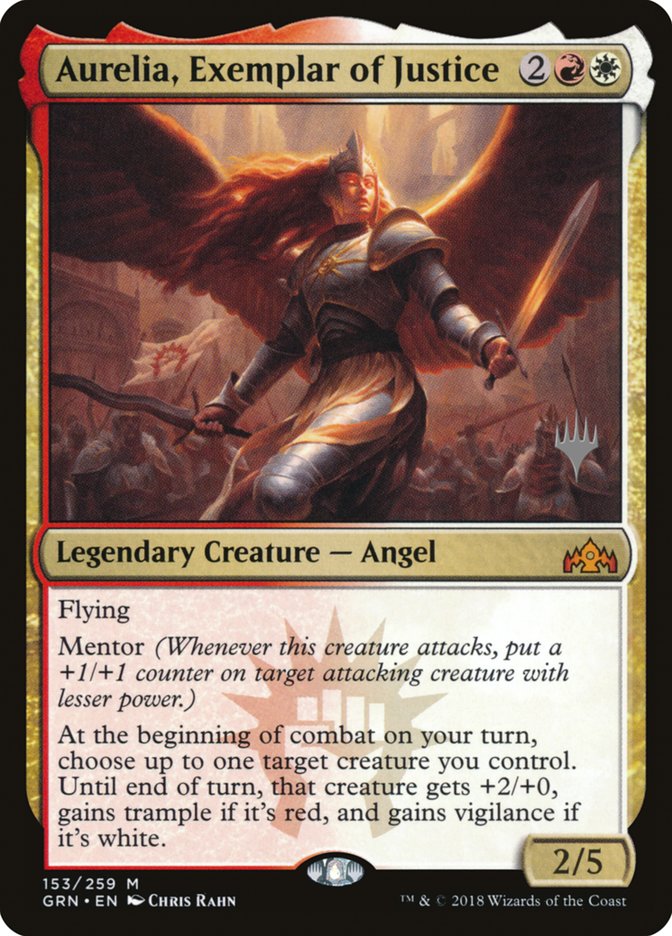 Aurelia, Exemplar of Justice (Promo Pack) [Guilds of Ravnica Promos] | Galaxy Games LLC