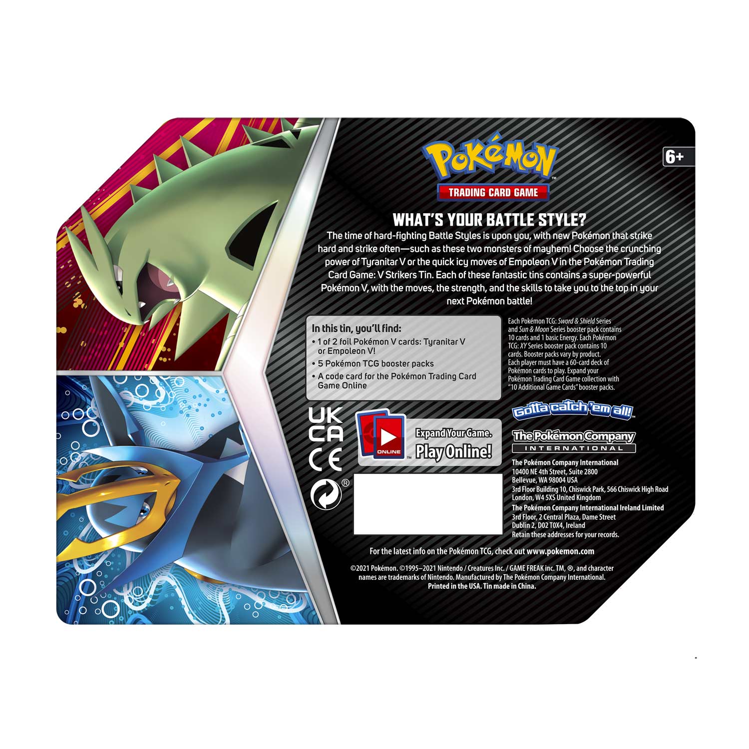 Sword & Shield: Battle Styles - V Strikers Tin (Empoleon V) | Galaxy Games LLC