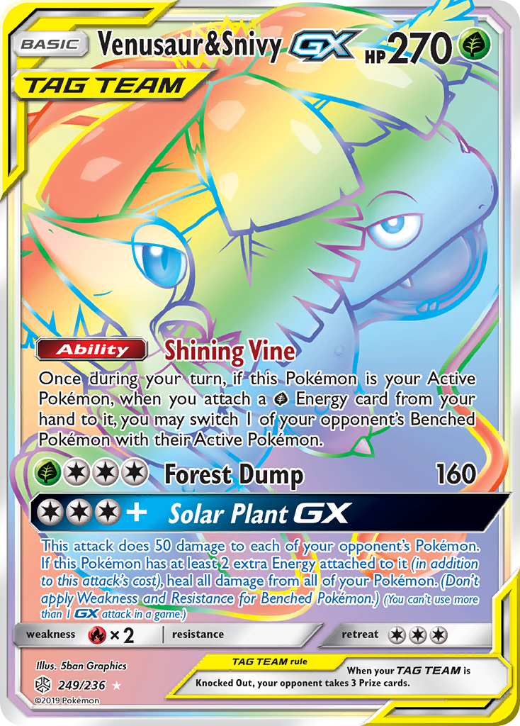 Venusaur & Snivy GX (249/236) [Sun & Moon: Cosmic Eclipse] | Galaxy Games LLC