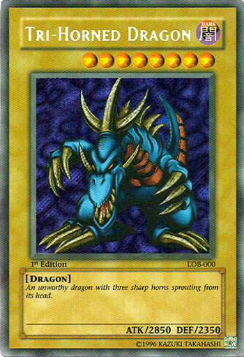 Tri-Horned Dragon [LOB-000] Secret Rare | Galaxy Games LLC