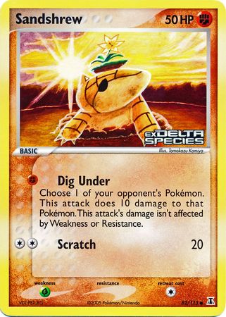 Sandshrew (82/113) (Stamped) [EX: Delta Species] | Galaxy Games LLC