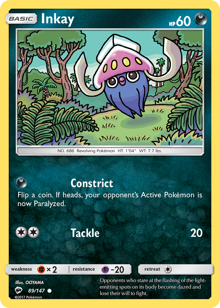 Inkay (89/147) [Sun & Moon: Burning Shadows] | Galaxy Games LLC