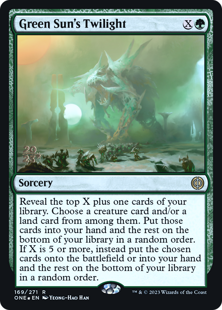 Green Sun's Twilight [Phyrexia: All Will Be One Prerelease Promos] | Galaxy Games LLC