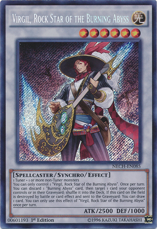 Virgil, Rock Star of the Burning Abyss [NECH-EN085] Secret Rare | Galaxy Games LLC