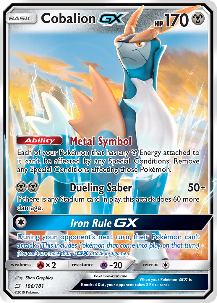 Cobalion GX (106/181) [Sun & Moon: Team Up] | Galaxy Games LLC