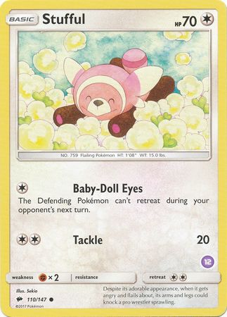 Stufful (110/147) (Deck Exclusive #12) [Sun & Moon: Trainer Kit - Alolan Sandslash] | Galaxy Games LLC