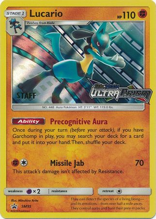 Lucario (SM95) (Staff Prerelease Promo) [Sun & Moon: Black Star Promos] | Galaxy Games LLC