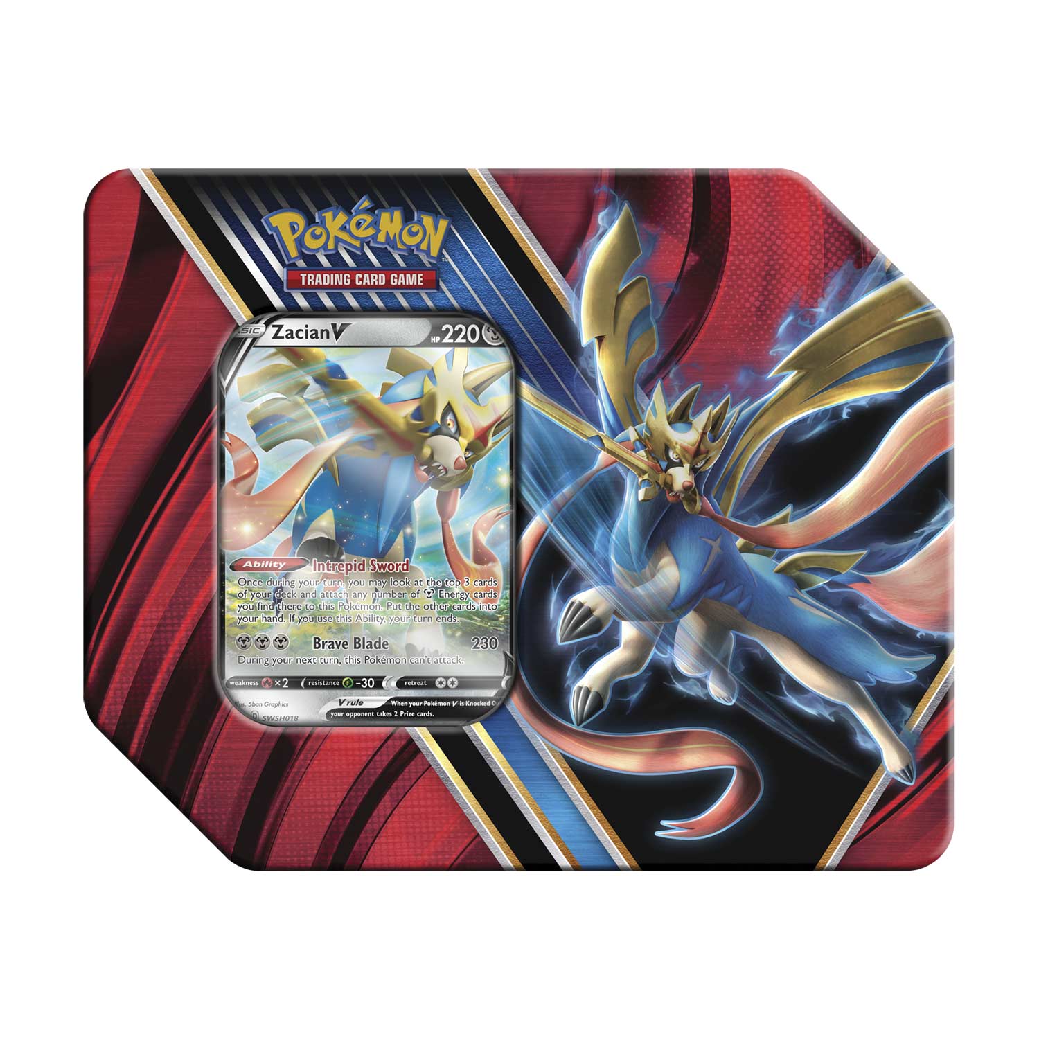 Sword & Shield: Rebel Clash - Legends of Galar Collector's Tin (Zacian V) | Galaxy Games LLC