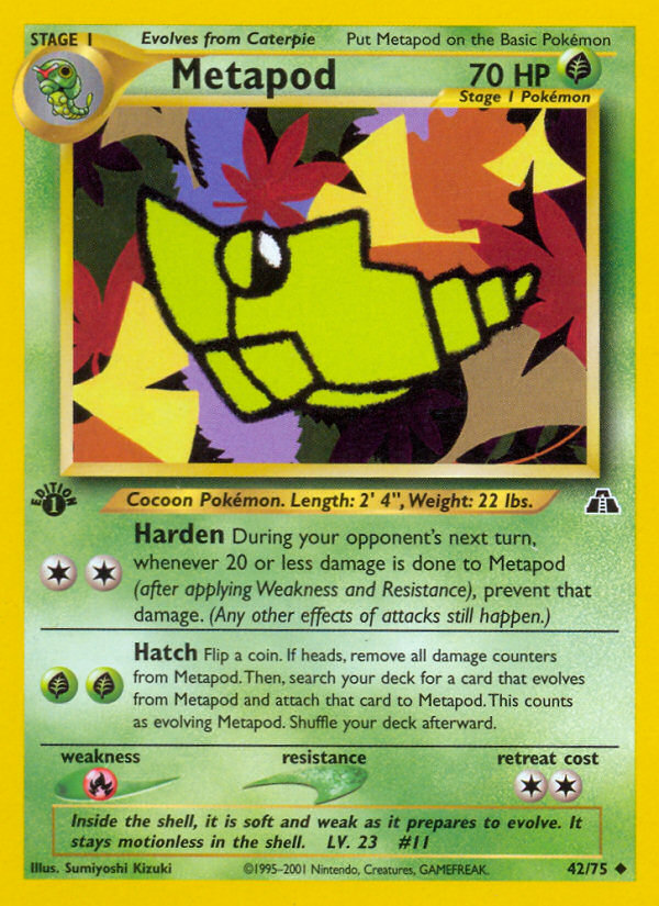 Metapod (42/75) [Neo Discovery 1st Edition] | Galaxy Games LLC