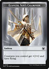 Warrior // Elspeth, Sun's Champion Emblem Double-Sided Token [March of the Machine Commander Tokens] | Galaxy Games LLC