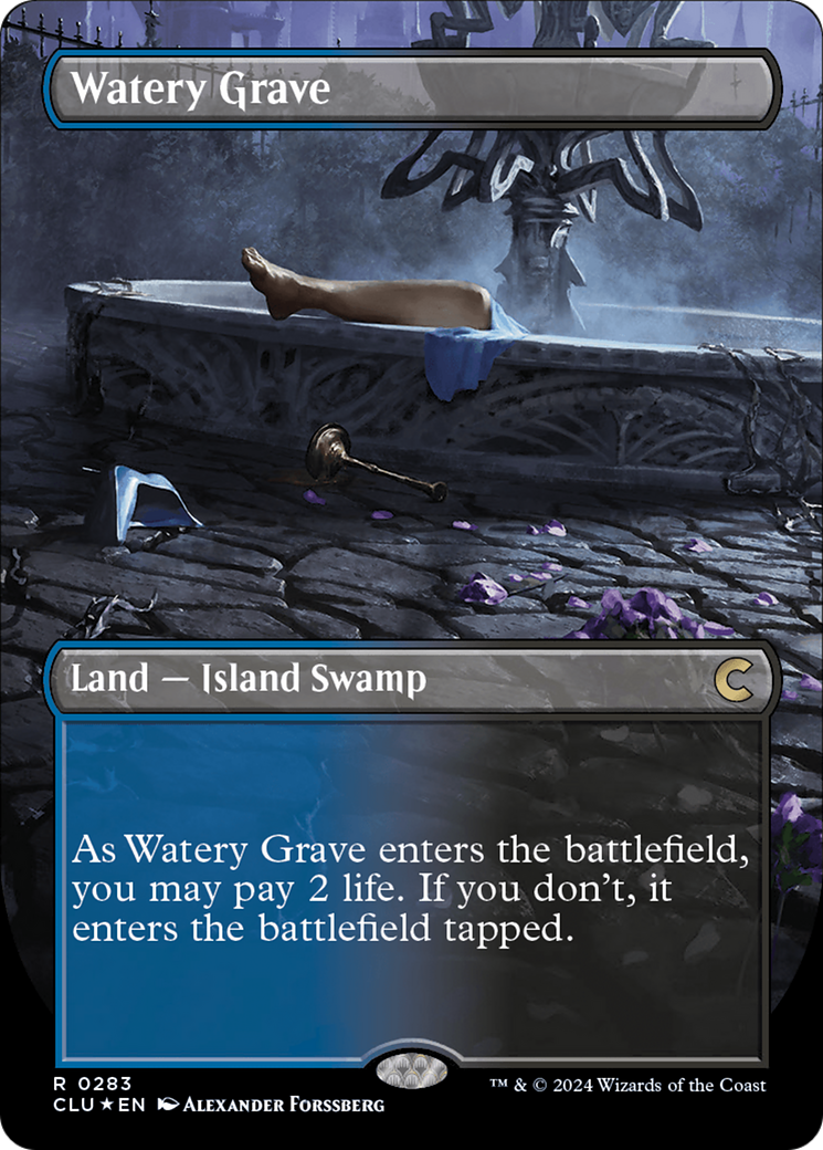 Watery Grave (Borderless) [Ravnica: Clue Edition] | Galaxy Games LLC