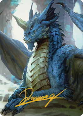 Young Blue Dragon Art Card (Gold-Stamped Signature) [Commander Legends: Battle for Baldur's Gate Art Series] | Galaxy Games LLC