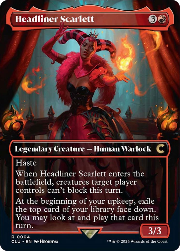 Headliner Scarlett (Borderless) [Ravnica: Clue Edition] | Galaxy Games LLC