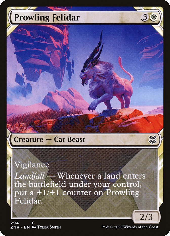 Prowling Felidar (Showcase) [Zendikar Rising] | Galaxy Games LLC