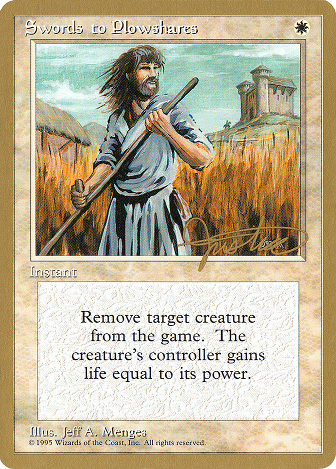 Swords to Plowshares (Mark Justice) [Pro Tour Collector Set] | Galaxy Games LLC