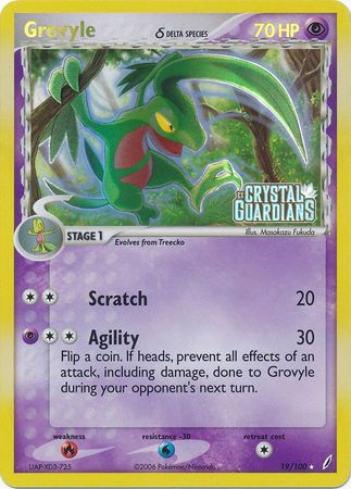 Grovyle (19/100) (Delta Species) (Stamped) [EX: Crystal Guardians] | Galaxy Games LLC