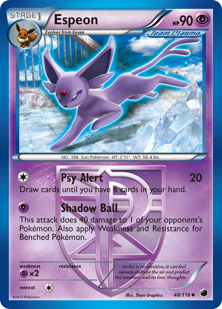 Espeon (48/116) [Black & White: Plasma Freeze] | Galaxy Games LLC