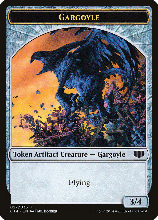 Gargoyle // Elf Warrior Double-sided Token [Commander 2014 Tokens] | Galaxy Games LLC