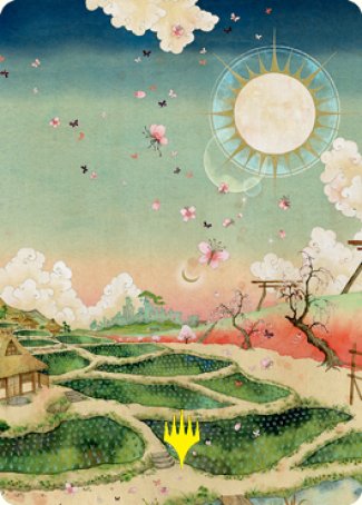 Plains 1 Art Card (Gold-Stamped Signature) [Kamigawa: Neon Dynasty Art Series] | Galaxy Games LLC