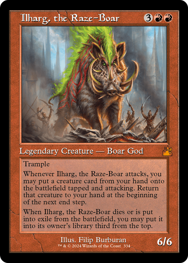 Ilharg, the Raze-Boar (Retro Frame) [Ravnica Remastered] | Galaxy Games LLC