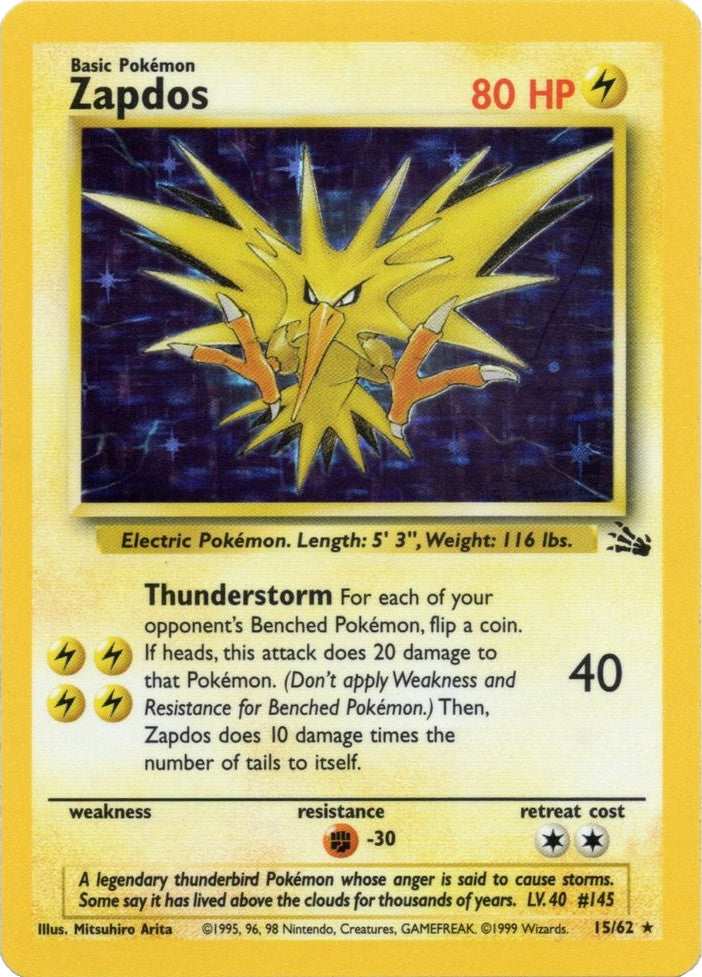 Zapdos (15/62) [Fossil Unlimited] | Galaxy Games LLC