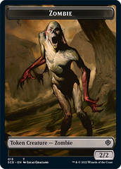 Zombie // Zombie Knight Double-Sided Token [Starter Commander Decks] | Galaxy Games LLC