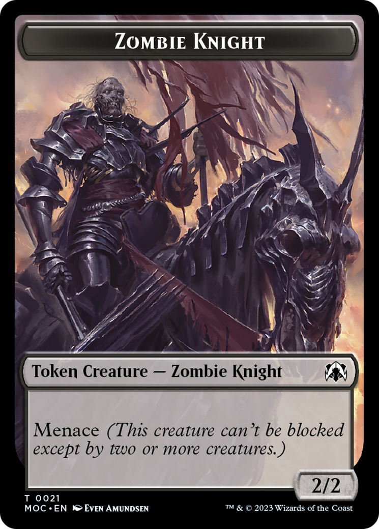 Zombie Knight // Human (6) Double-Sided Token [March of the Machine Commander Tokens] | Galaxy Games LLC
